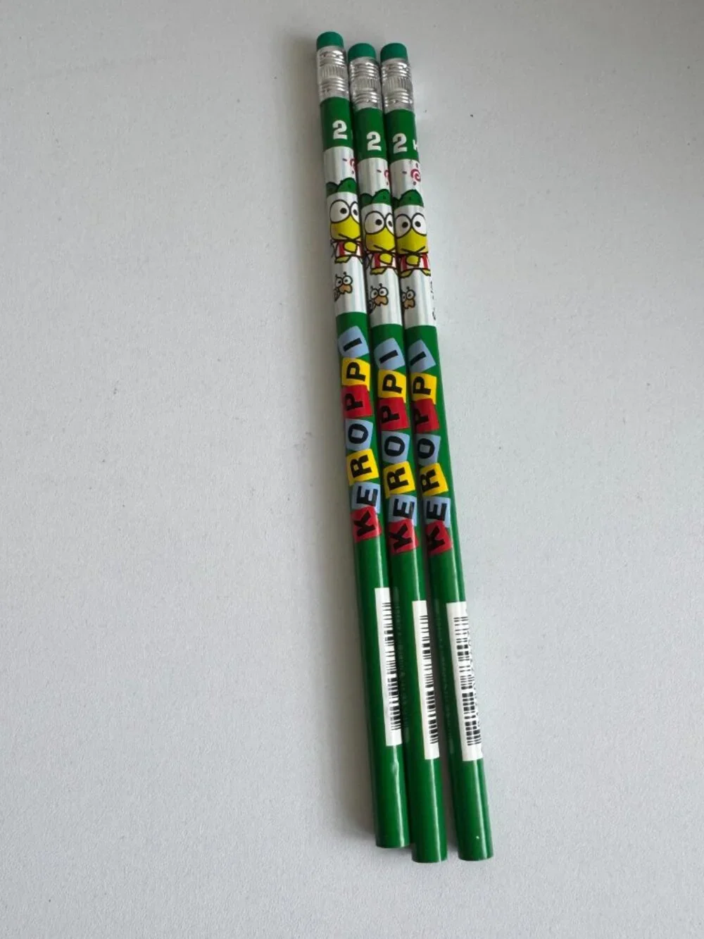 Sanrio Keroppi Set of 3 HB #2 Pencils 2012 Made in Taiwan Kawaii Rare